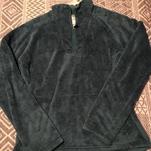 North Face fuzzy 3/4 zip up